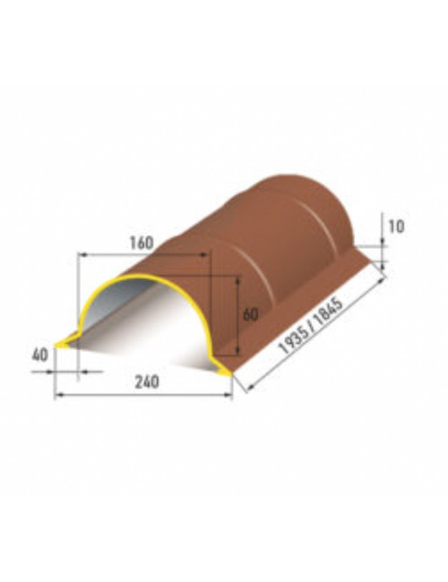 Круглый конек Flamenco 1945/1845 0.5 SUPER GLOSS HORNVAL
