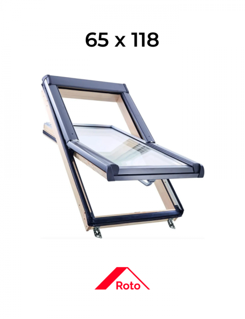 Окно мансардное дерево R45 H100L5 ROTO, 65*118 см