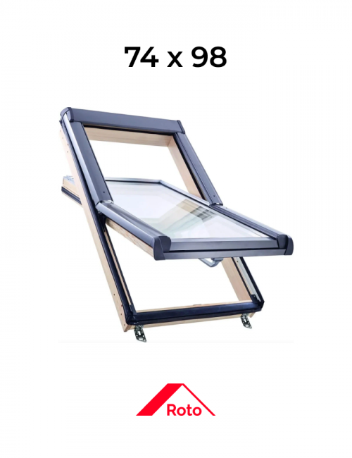 Окно мансардное дерево R45 H100L5 ROTO, 74*98 см