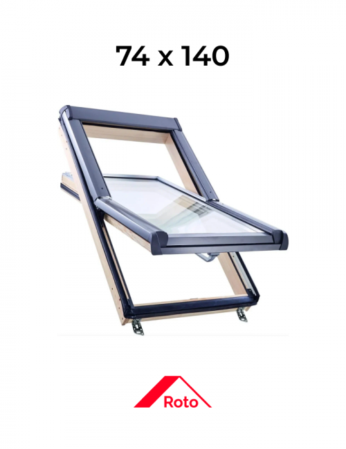 Окно мансардное дерево R45 H100L5 ROTO, 74*140 см
