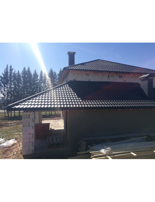 Модульная черепица (МАТОВЫЙ) MODERNO РM HANBUD, Черный (9005)