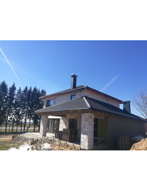 Модульная черепица (МАТОВЫЙ) MODERNO РM HANBUD, Черный (9005)