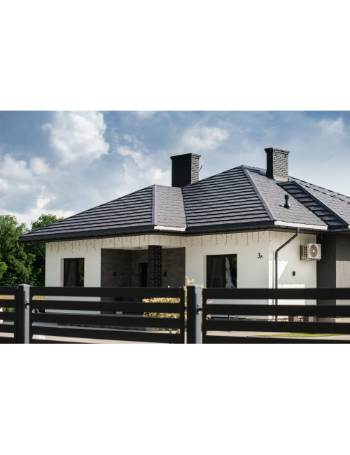 Модульная черепица AM SM SAVANNA BRATEX Серый (7016)